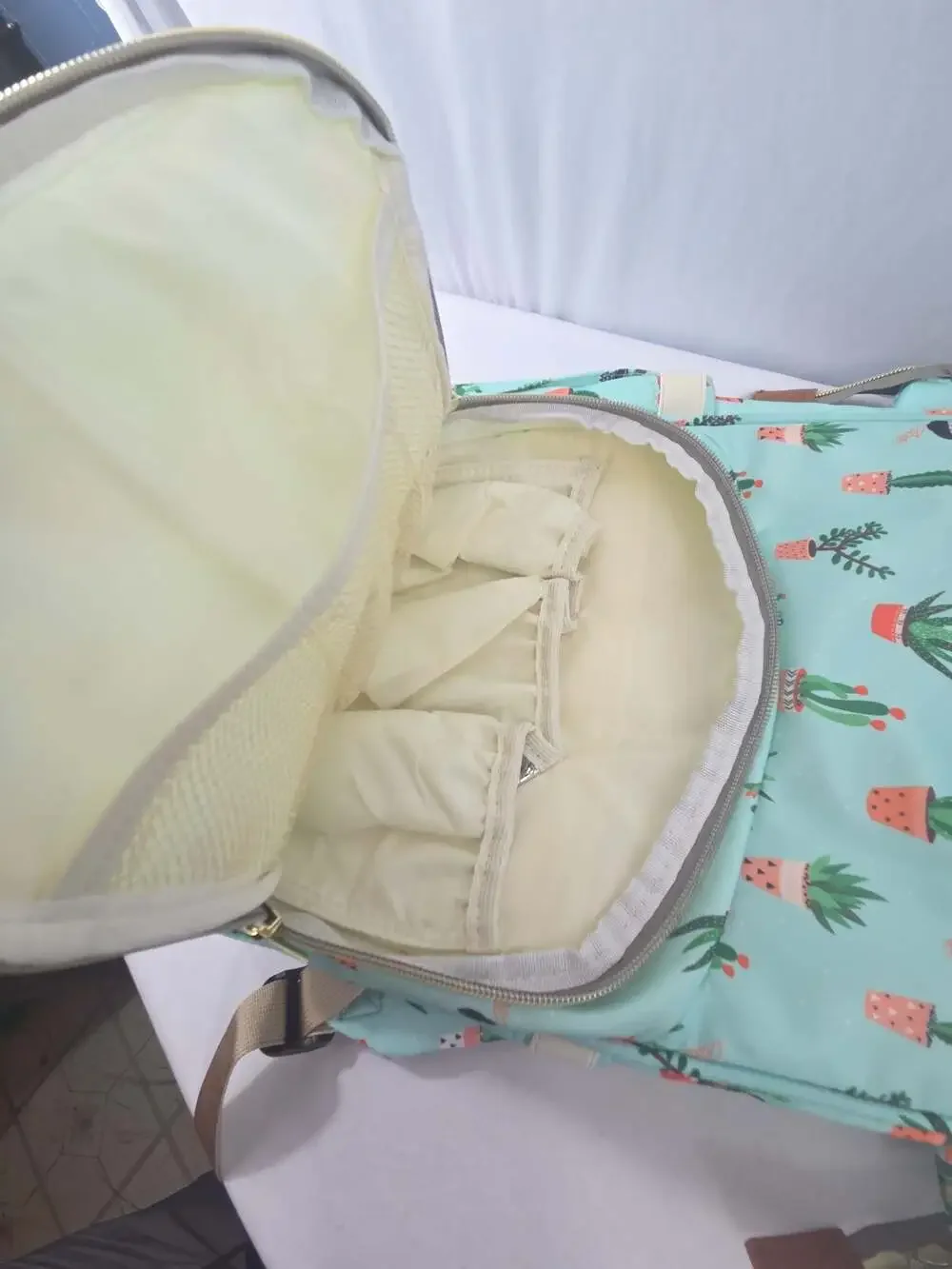 Mewth Cactus Print Diaper Bag Backpack with Matching Nappy Pouch